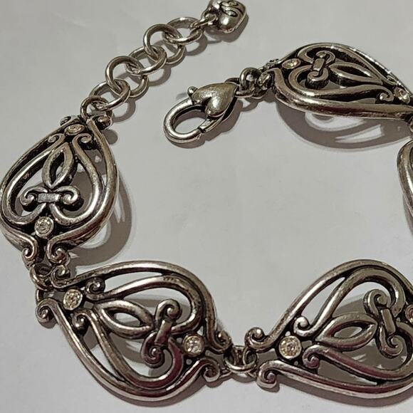 Brighton‎ crystal jewelery heart cross silver plated bracelet - Picture 3 of 7